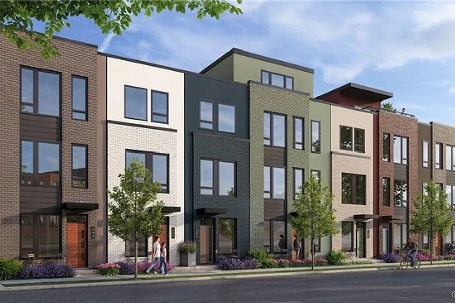 Architect's rendering of the modern townhome row at 209 S Stafford Avenue, Richmond